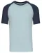 K330 - Baseball - Tweekleurig t-shirt Ice Blue / Denim