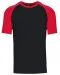 K330 - Baseball - Tweekleurig t-shirt Black / Red