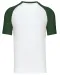 K330 - Baseball - Tweekleurig t-shirt White / Forest Green