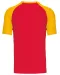 K330 - Baseball - Tweekleurig t-shirt Red / Yellow