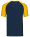 K330 - Baseball - Tweekleurig t-shirt Navy / Yellow