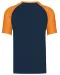 K330 - Baseball - Tweekleurig t-shirt Navy / Orange