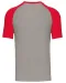 K330 - Baseball - Tweekleurig t-shirt Light Grey / Red