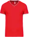 K374 - Heren-t-shirt piqué V-hals Red / Navy / White