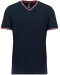 K374 - Heren-t-shirt piqué V-hals Navy / Red / White
