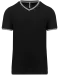 K374 - Heren-t-shirt piqué V-hals Black / Light Grey / White