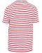 K378 - Gestreept T-shirt met zak en korte mouwen White / Red Stripe