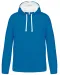 K446 - Sweater met contrasterende capuchon Tropical Blue / White