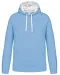 K446 - Sweater met contrasterende capuchon Sky Blue / White