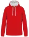 K446 - Sweater met contrasterende capuchon Red / White