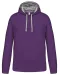 K446 - Sweater met contrasterende capuchon Purple / Oxford Grey