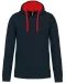 K446 - Sweater met contrasterende capuchon Navy / Red