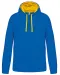 K446 - Sweater met contrasterende capuchon Light Royal Blue / Yellow