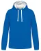 K446 - Sweater met contrasterende capuchon Light Royal Blue / White