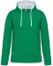 K446 - Sweater met contrasterende capuchon Light Kelly Green / White
