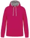 K446 - Sweater met contrasterende capuchon Fuchsia / Fine Grey