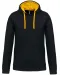 K446 - Sweater met contrasterende capuchon Black / Yellow