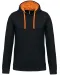 K446 - Sweater met contrasterende capuchon Black / Orange