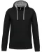 K446 - Sweater met contrasterende capuchon Black / Fine Grey