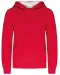 K453 - Kinder Sweater met gecontrasteerde capuchon Red / White