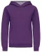 K453 - Kinder Sweater met gecontrasteerde capuchon Purple / Oxford Grey