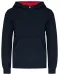 K453 - Kinder Sweater met gecontrasteerde capuchon Navy / Red