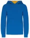 K453 - Kinder Sweater met gecontrasteerde capuchon Light Royal Blue / Yellow