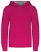 K453 - Kinder Sweater met gecontrasteerde capuchon Fuchsia / Fine Grey