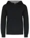 K453 - Kinder Sweater met gecontrasteerde capuchon Black / Fine Grey