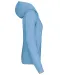 K465 - Damessweater met capuchon in contrasterende kleur Sky Blue / White