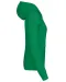 K465 - Damessweater met capuchon in contrasterende kleur Light Kelly Green / White