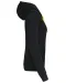 K465 - Damessweater met capuchon in contrasterende kleur Black / Yellow