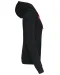 K465 - Damessweater met capuchon in contrasterende kleur Black / Red