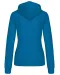 K465 - Damessweater met capuchon in contrasterende kleur Tropical Blue / White
