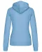 K465 - Damessweater met capuchon in contrasterende kleur Sky Blue / White