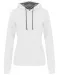 K465 - Damessweater met capuchon in contrasterende kleur White / Fine Grey