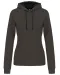 K465 - Damessweater met capuchon in contrasterende kleur Dark Grey / Black