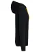 K466 - Herensweater met rits en capuchon in contrasterende kleur Black / Yellow