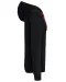 K466 - Herensweater met rits en capuchon in contrasterende kleur Black / Red