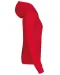 K467 - Damessweater met rits en capuchon in contrasterende kleur Red / White