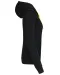 K467 - Damessweater met rits en capuchon in contrasterende kleur Black / Yellow
