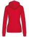 K467 - Damessweater met rits en capuchon in contrasterende kleur Red / White