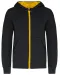 K486 - Kindersweatvest met capuchon Black / Yellow