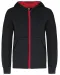 K486 - Kindersweatvest met capuchon Black / Red