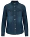 K518 - Dames denim blouse lange mouwen Blue Jean
