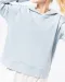 K494 - Bio lounge damessweater met capuchon Off White