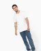K398 - Bio T-shirt kraag met onafgewerkte rand korte mouwen White