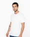 K398 - Bio T-shirt kraag met onafgewerkte rand korte mouwen White