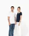 K398 - Bio T-shirt kraag met onafgewerkte rand korte mouwen White