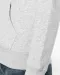 K467 - Damessweater met rits en capuchon in contrasterende kleur Black / Fine Grey